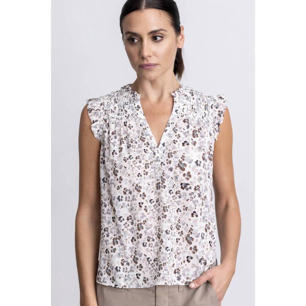 NEW GO BY GO SILK sleeveless girly crinkle silk blouse in call me cougar